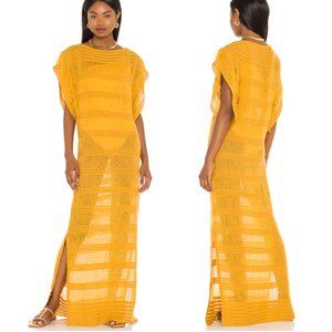 Revolve Baobab Naufragio Yellow Gold Beach Swim Cover Up Maxi Long Dress